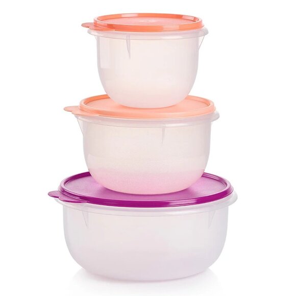 New Tupperware 3 pc Mixing Bowls Set - Picture 1 of 2